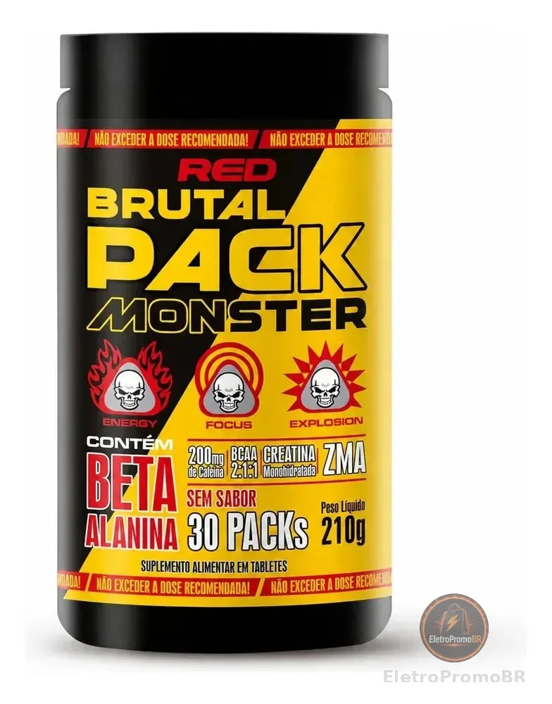 Brutal Pack Suplemento Aminoácidos Red Series Pré-Treino 30 Tabletes