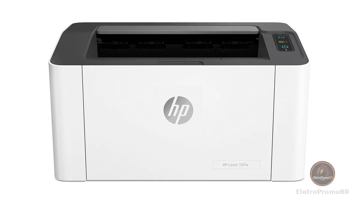 Impressora HP Laser 107a. Tecnologia de impressão Laser Impressora para Pequenas e Médias Empresas. 110V. Conectividade: USB 2.0 de alta velocidade (4ZB77A)