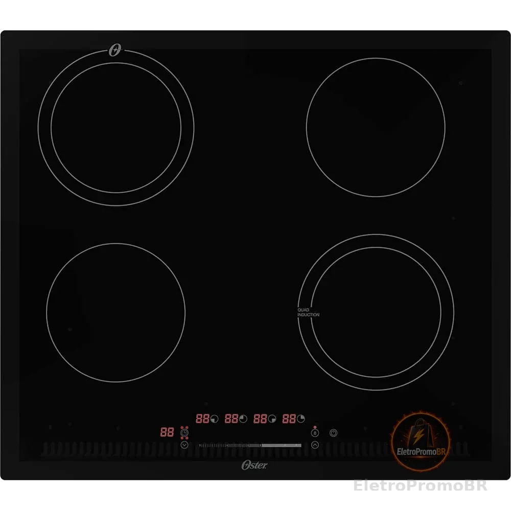 Cooktop por Indução Oster, Touch Screen, 4 Bocas, 220V, OTOP402