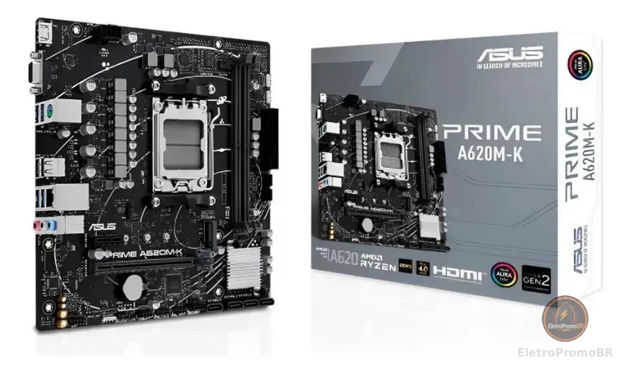 Placa Mãe Asus Prime A620am-k Amd Am5 Ddr5 Matx Usb 3.2 Preto