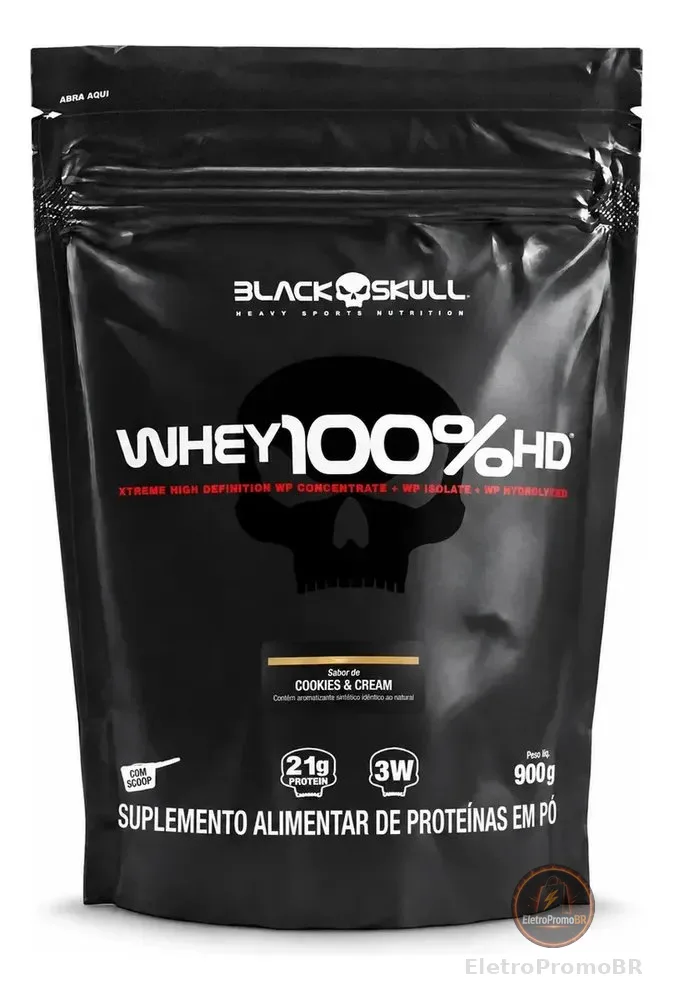 Whey 100% HD Black Skull 900g Cookies & Cream Refil