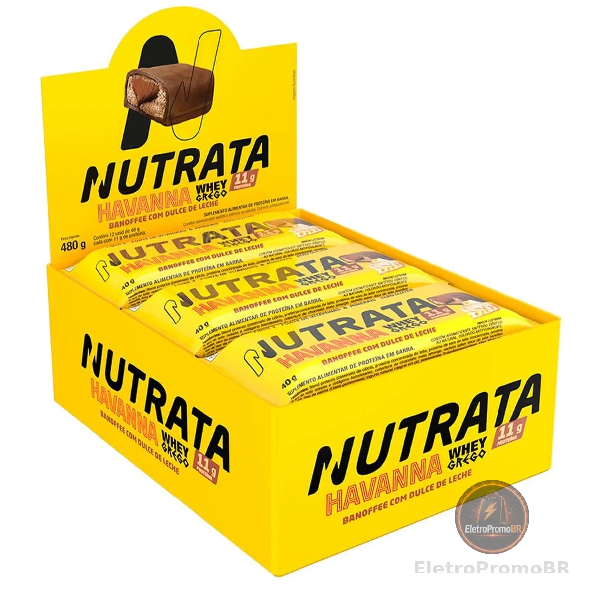 NUTRATA WHEY GREGO HAVANNA 40G DISPLAY C/ 12 BARRAS - BANOFFE
