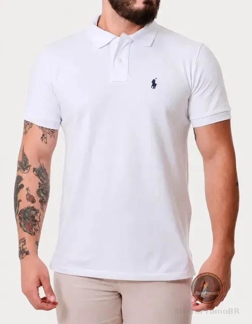 Camisa Polo Masculina Logo Camiseta Piquet Gola Americana