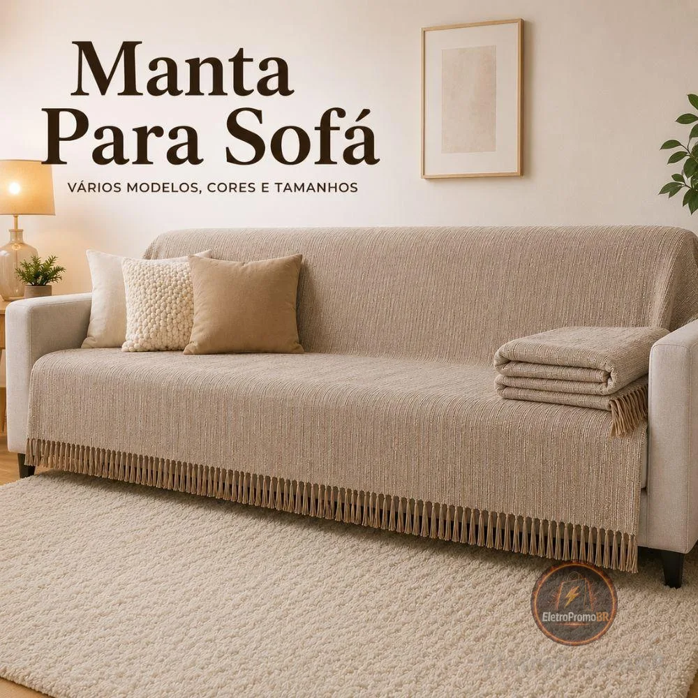 Manta Para Sofá King Luxuosa Gigante 4,00M x 1,80M / 3,00M x 1,80 / 2,40 x 1,80 / 2,10 x 1,20 Decorativa Artesanal