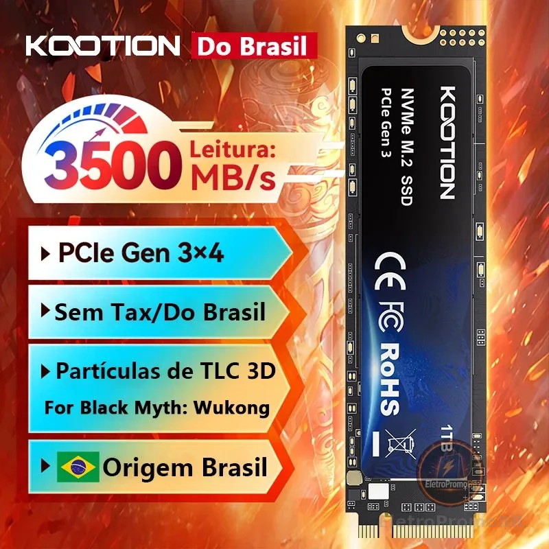 KOOTION SSD NVMe M.2 2280 2TB 1TB 512GB 256GB Disco rígido interno de estado sólido M2 SSD PCIe 3.0x4 Gen3 M2 SSD Drive para PC Jogo Laptop Desktop