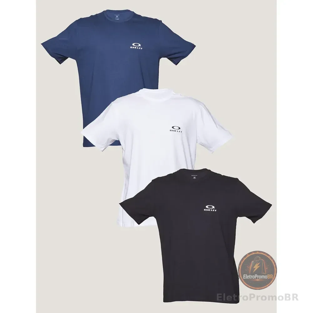 Kit 3 Camisetas Oakley Masculino Misselaneous Ellipse Misselaneous Logomarca G Liso