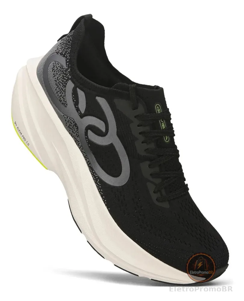 Tênis Masculino Olympikus Vibra Corrida Confortável Original Preto Geométrico 40 Br