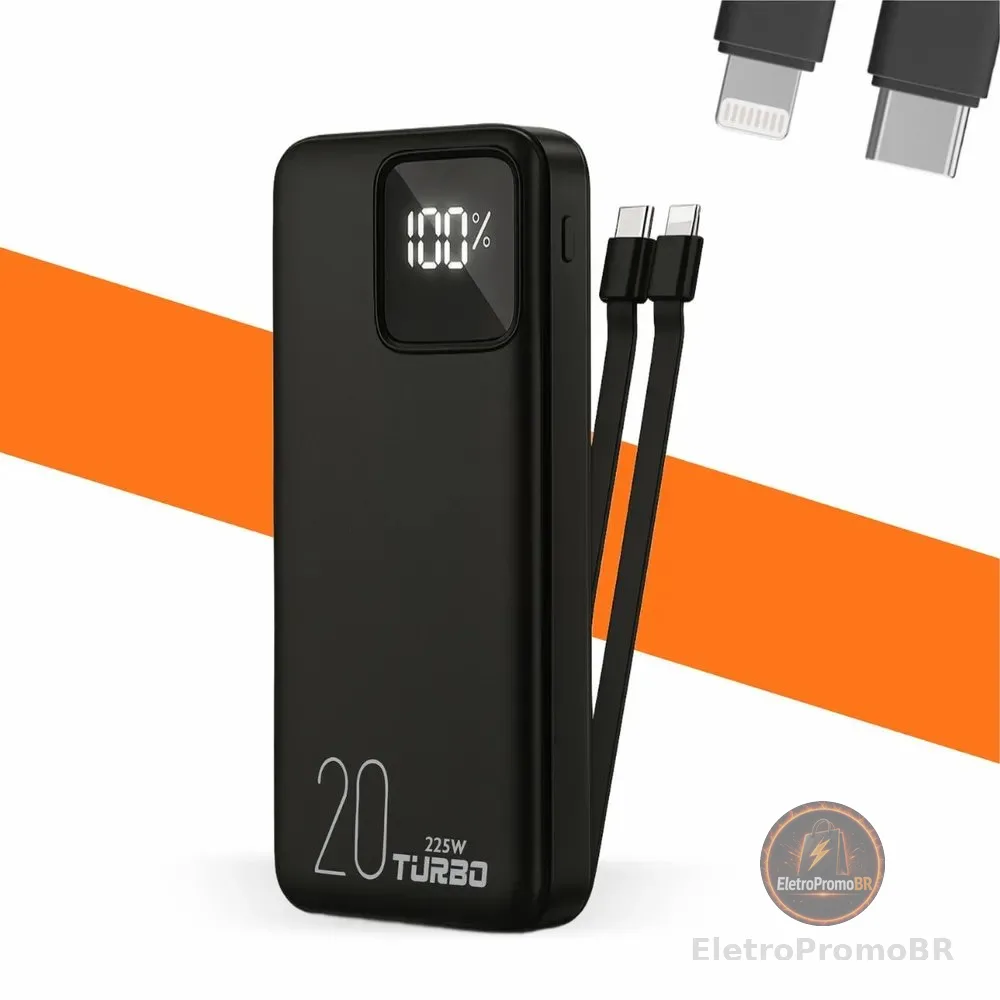 Power Bank Casenn 20000mAh Turbo USB-C para iPhone e Samsung
