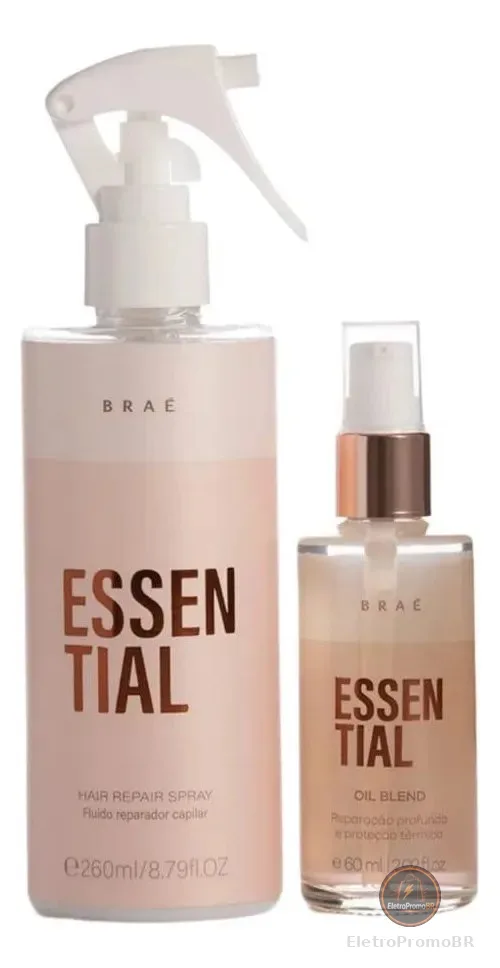 Kit Braé Essential Sérum e Óleo para Cabelos Danificados com Ácido Hialurônico