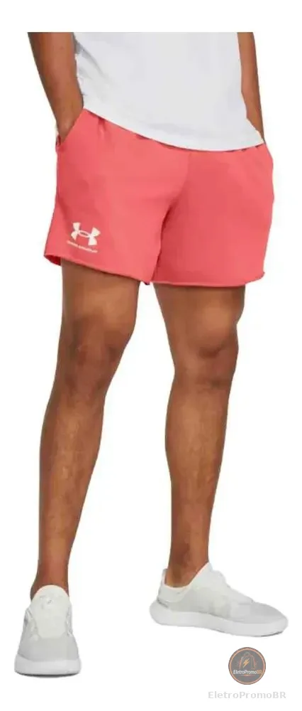 Shorts Masculino Curto Under Armour Rival Terry Coral Clroxw Liso M