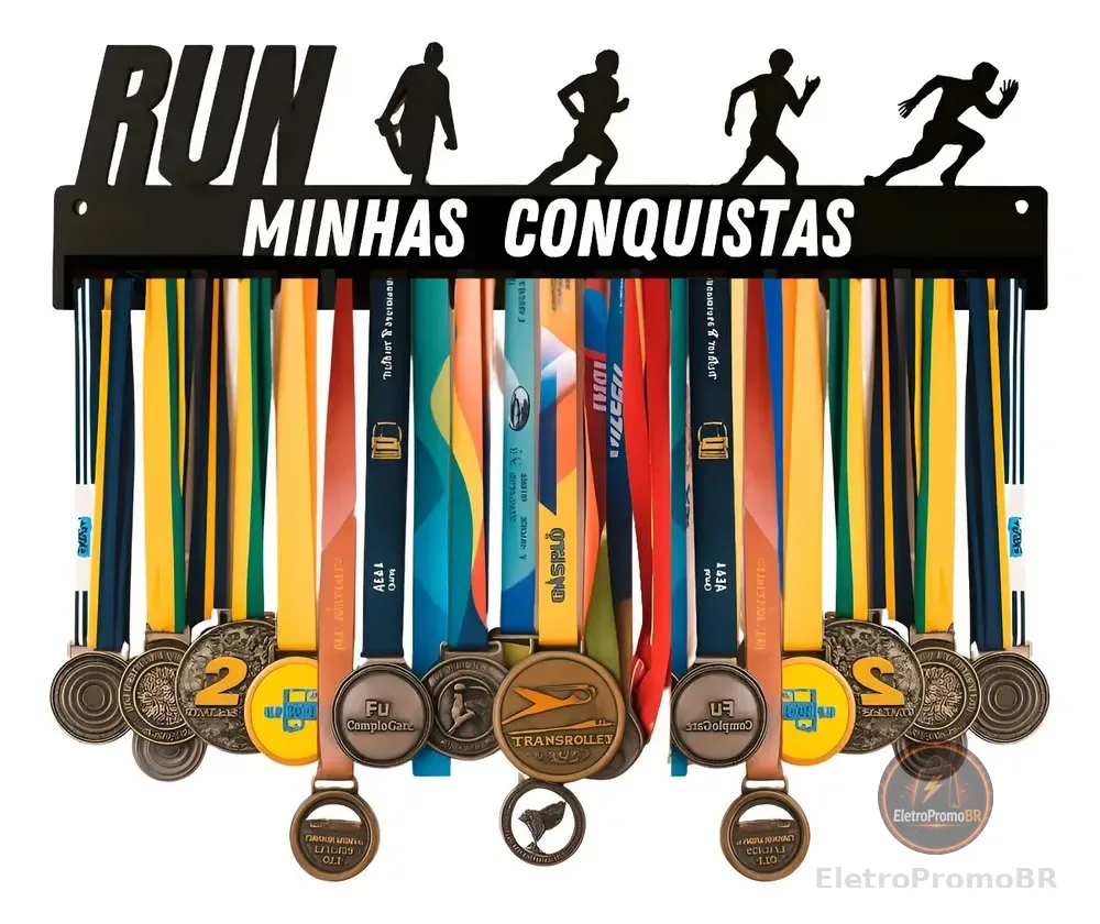 Melhor Porta Medalhas Suporte Parede Até 65 Medalhas Corrida Masculino