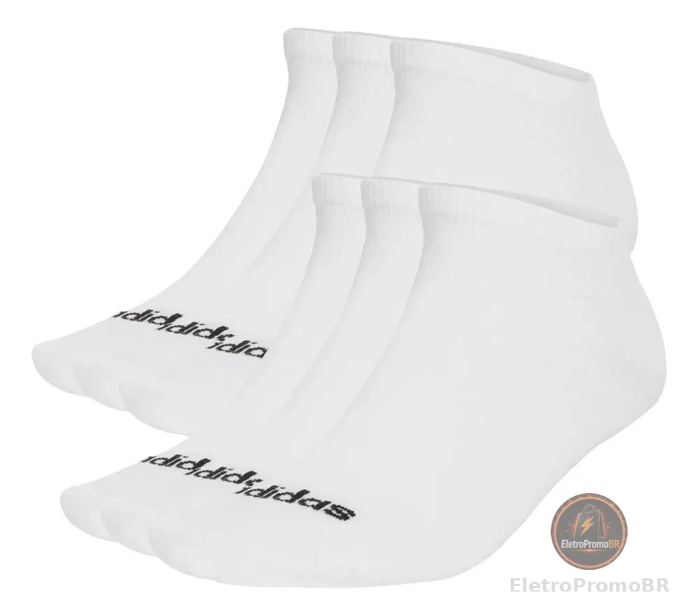 6 Pares De Meias Finas Linear Ballerina adidas Branco Lisa G
