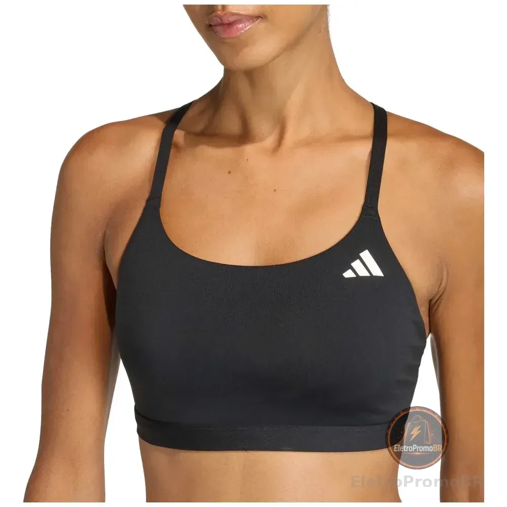 Top Esportivo Feminino Optime Essentials Workout adidas Preto Liso Gg