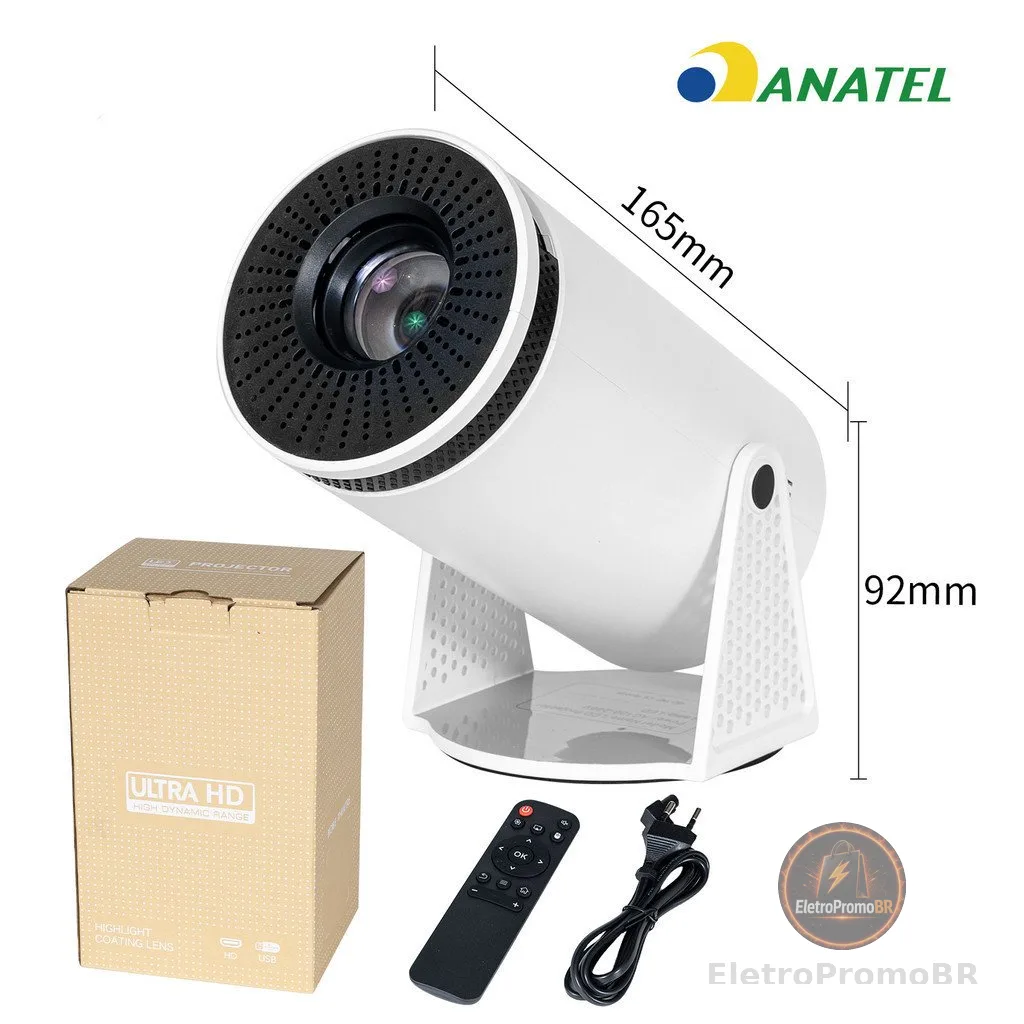Projetor HY300 Magcubic 4K HD WiFi Bluetooth Até 150 Polegadas Bivolt Celular TV Box Xbox PS5 PC Cinema Portátil