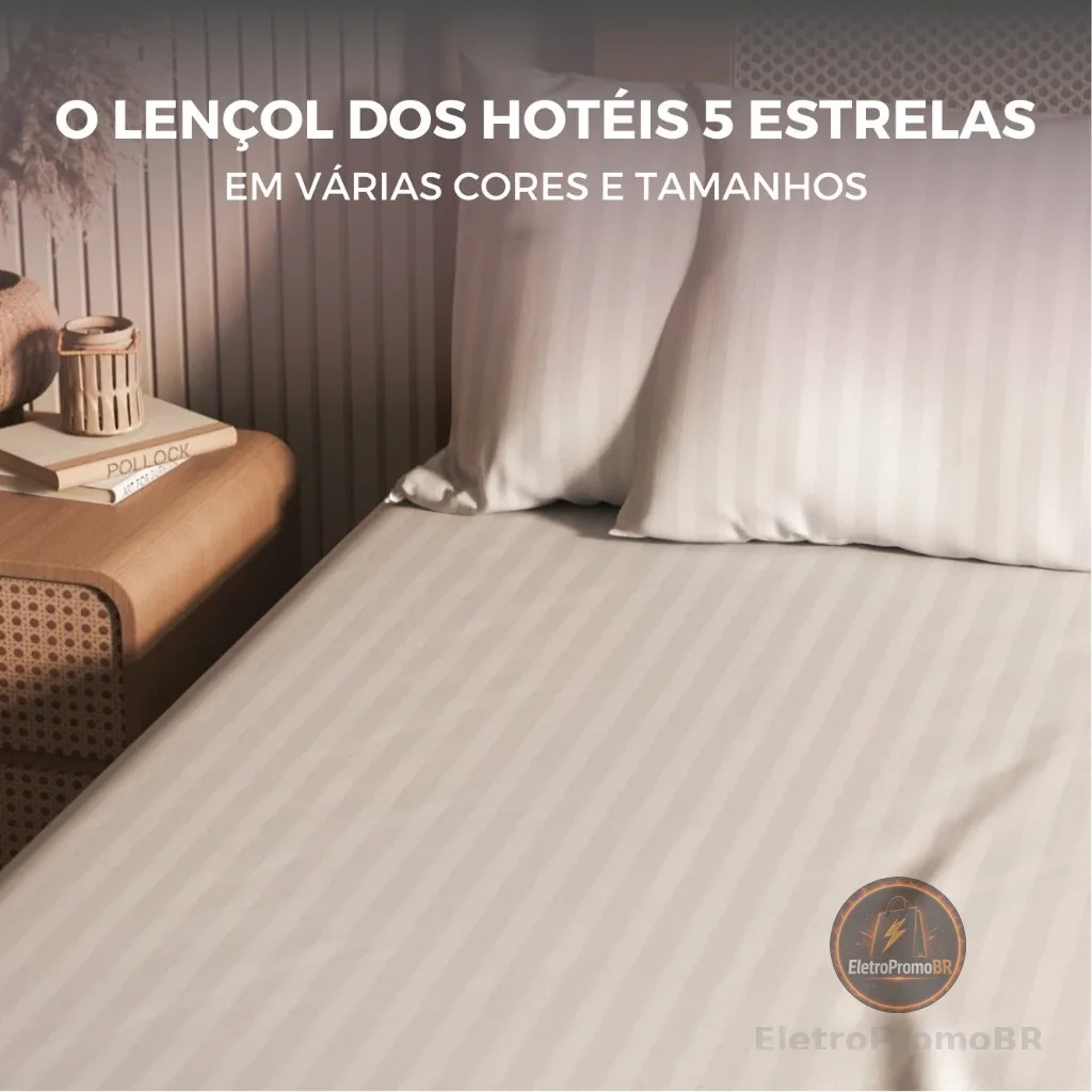 Jogo de Lençol Padronado 500 Fios Cama Solteiro Casal Queen King Micro Percal Penteado