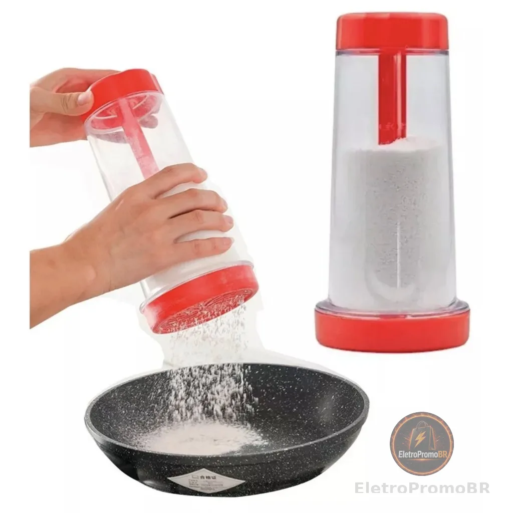 Tapioqueira Prática 2 em 1 Peneira + Armazenador de Tapioca Sem Sujeira na Cozinha Pratico