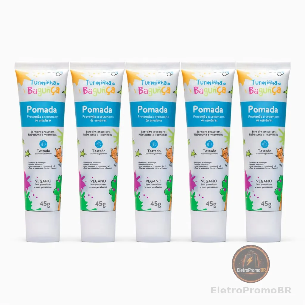 Kit 5 Pomadas Preventivas para Assaduras 45g Turminha da Bagunça Pomada Bebê