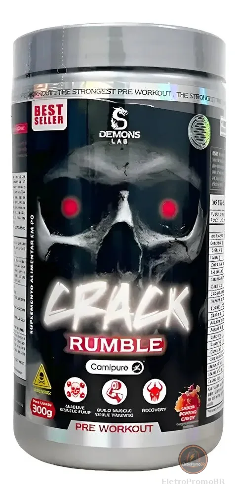 Pré Treino Demons Lab Crack Popping Candy 300g Sem Sabor 400mg Cafeína