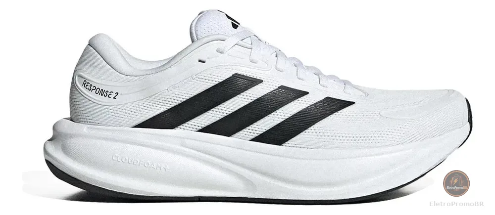Tênis adidas Response 2 Masculino Confortável Leve Versátil Branco/preto Liso 42 Br