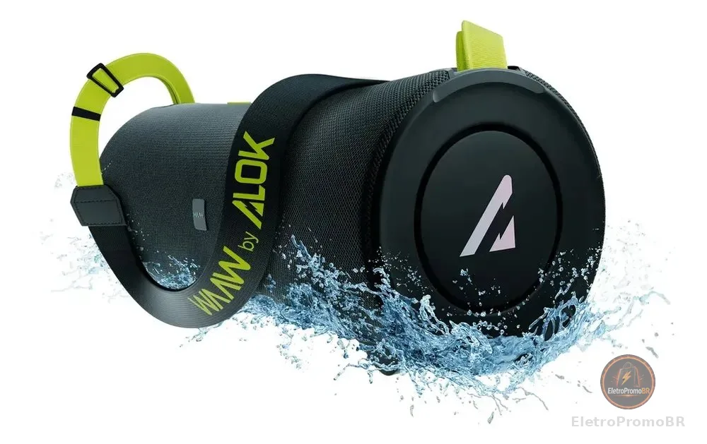 Caixa De Som Bluetooth Waaw By Alok Boom 100sb 40w 20h Ipx7 Preto
