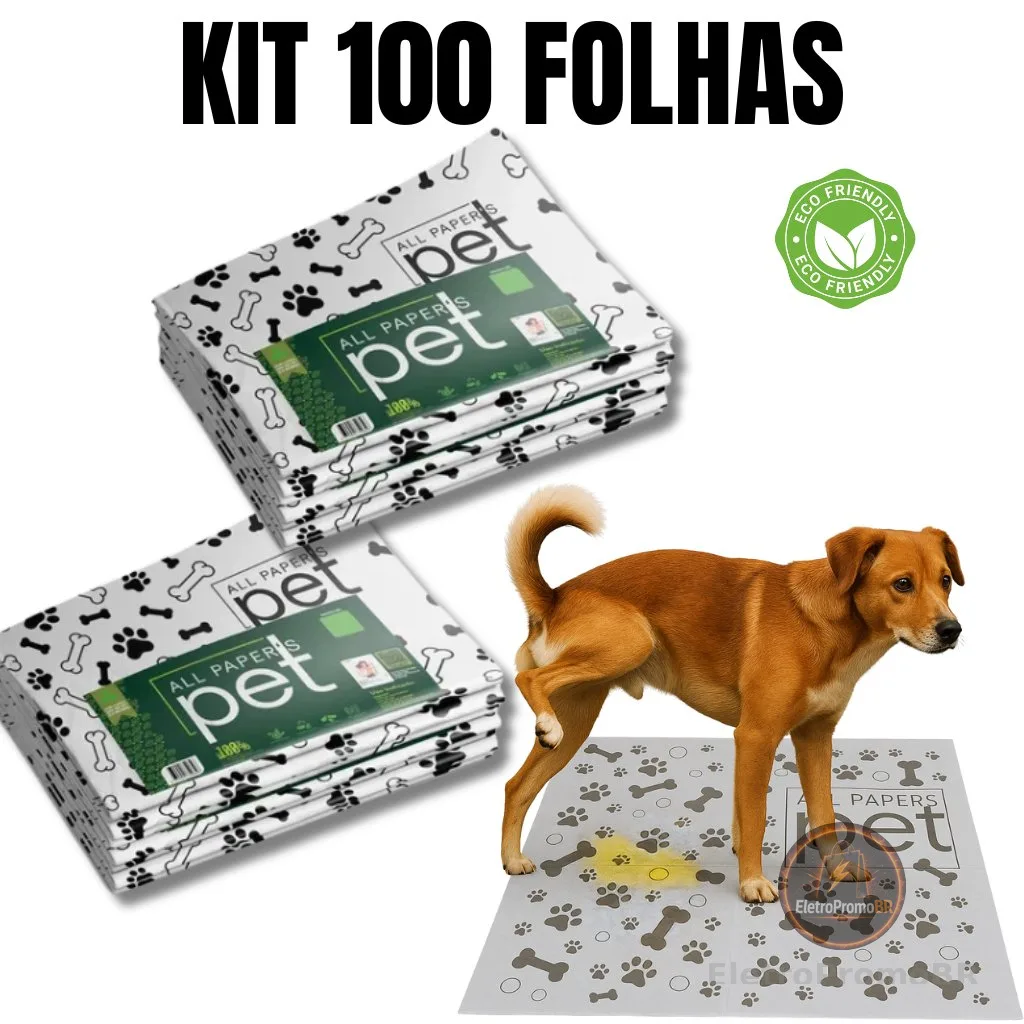 Kit Jornal Pet Higiênico 50/100/150/200 Folhas Biodegradável Atóxico Não Mancha