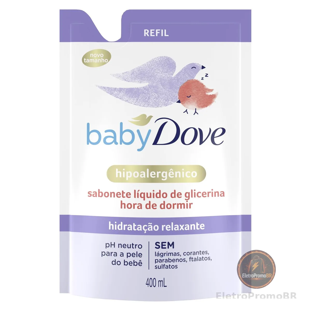 Dove Baby Sabonete Líquido de Glicerina Hidratação Relaxante Hora de Dormir 400ml Refil