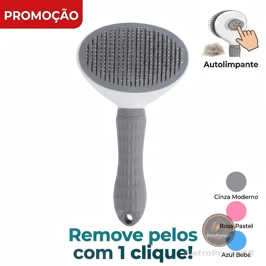 Escova Removedora Rasqueadeira Tira Pelos Automatica Pets Cachorros Gatos