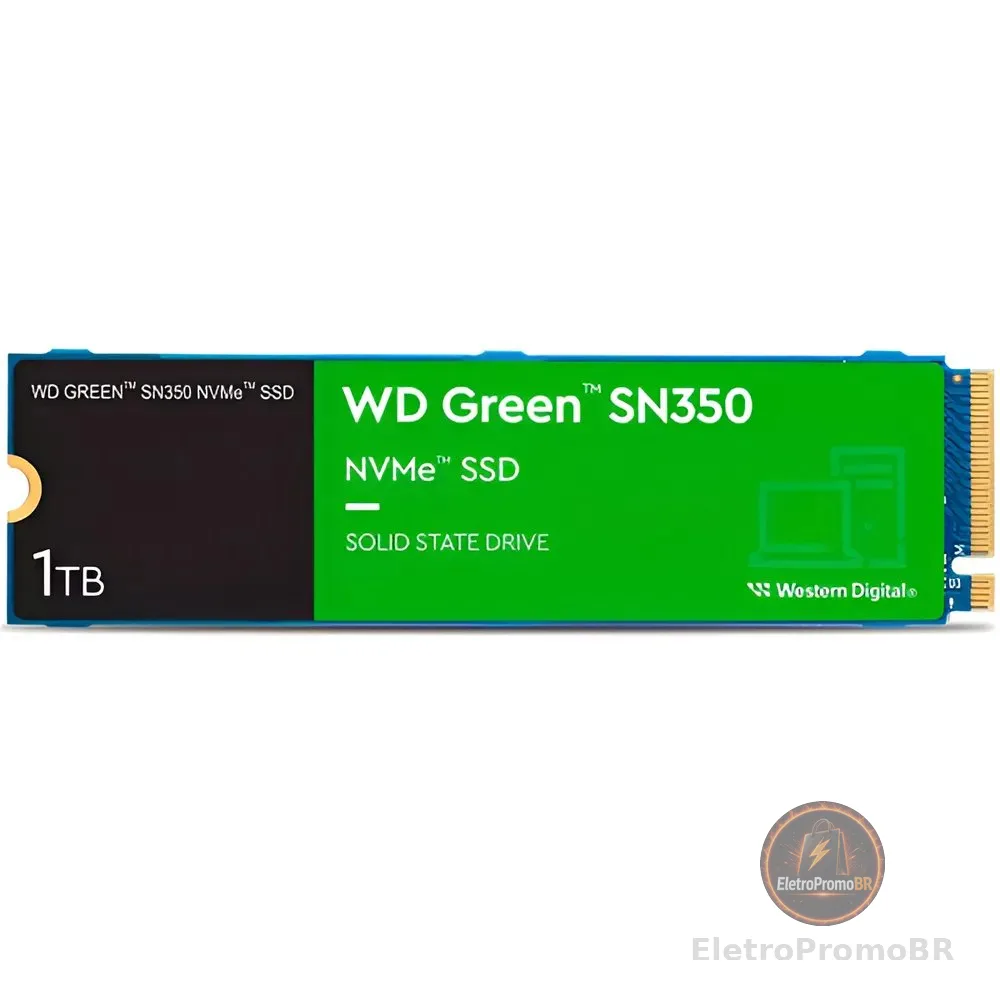 Ssd 1tb Western Digital Green Sn350 Nvme, Gen3, M.2 2280 Azul