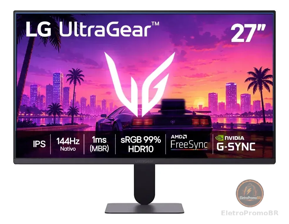 Monitor LG Ultragear 27 , 144hz, 1ms(mbr), Preto - 27g411b Preto 127/220v