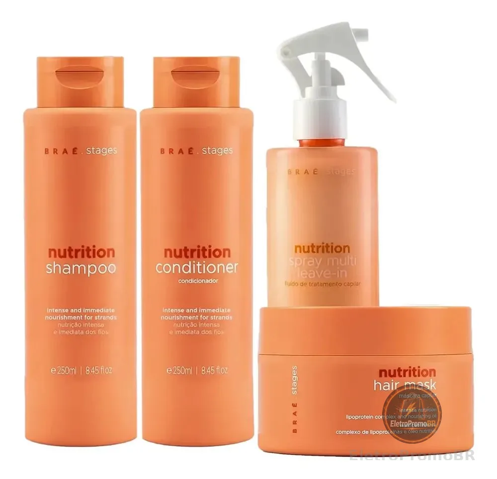 Stages Nutrition Sh + Cd + Máscara + Leave-in - Braé