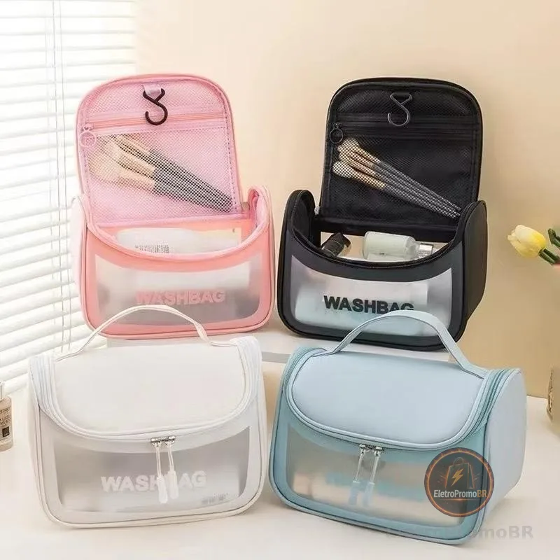 Necessário Organizador Viagem Bolsa Impermeável De Maquiagem Transparente Portátil Flip Luna HYQ