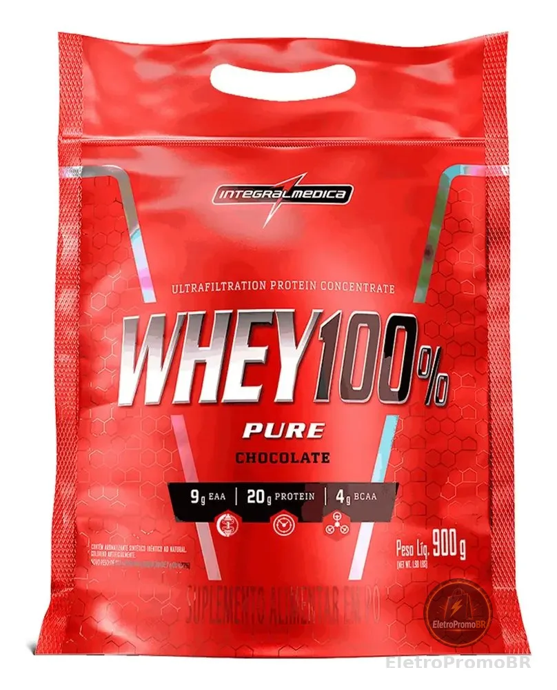 Proteína Integralmédica Whey 100% Pure em pó sabor Chocolate x 900g