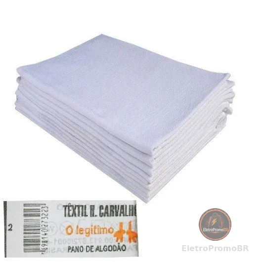 Pano De Prato O Legitimo Branco Atacado Kit Com 10 Peças
