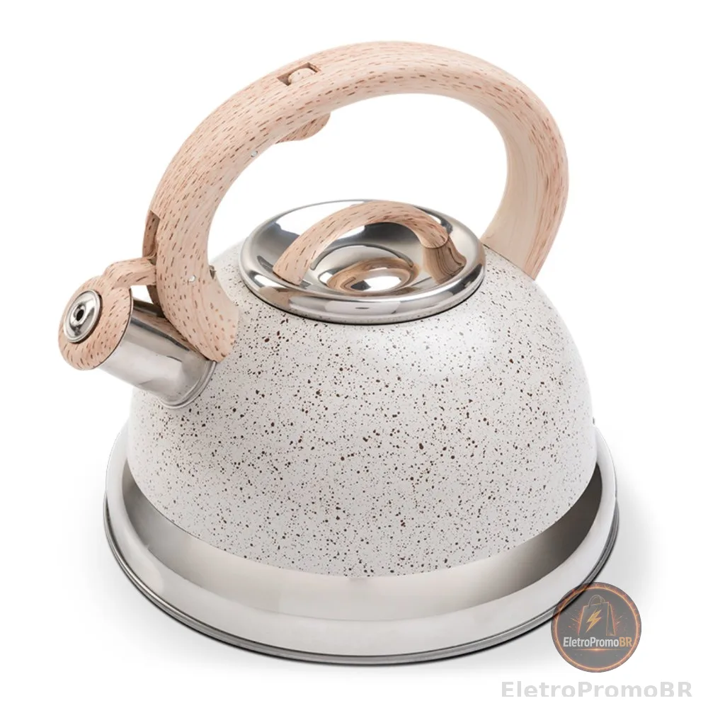 Chaleira de Apito com Indução - Brinox - Roma 2,7 litros - Cor Vanilla