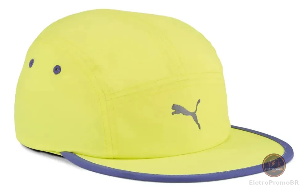 Boné Ess Running 5 Panel Puma Cor Amarelo Tamanho Un