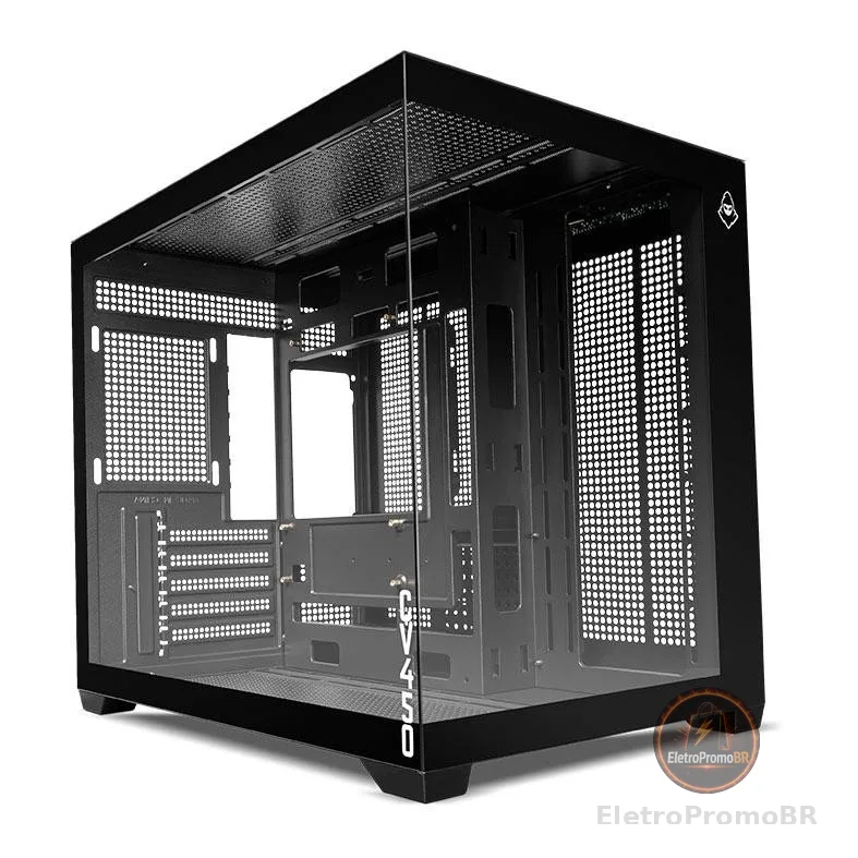 Gabinete Gamer Mancer CV450, Mini-Tower, Lateral de Vidro, Preto, MCR-CV450-BK
