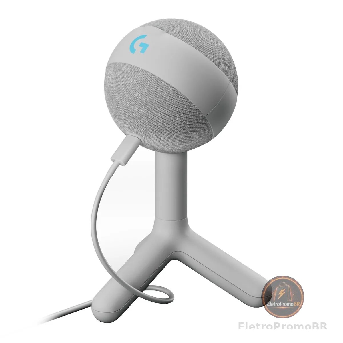 Microfone Condensador Gamer Logitech G Yeti Orb com RGB LIGHTSYNC, Captação Cardioide, Conexão USB Plug and Play para Gravação de Conteúdo e Streaming em PC e Mac - Branco