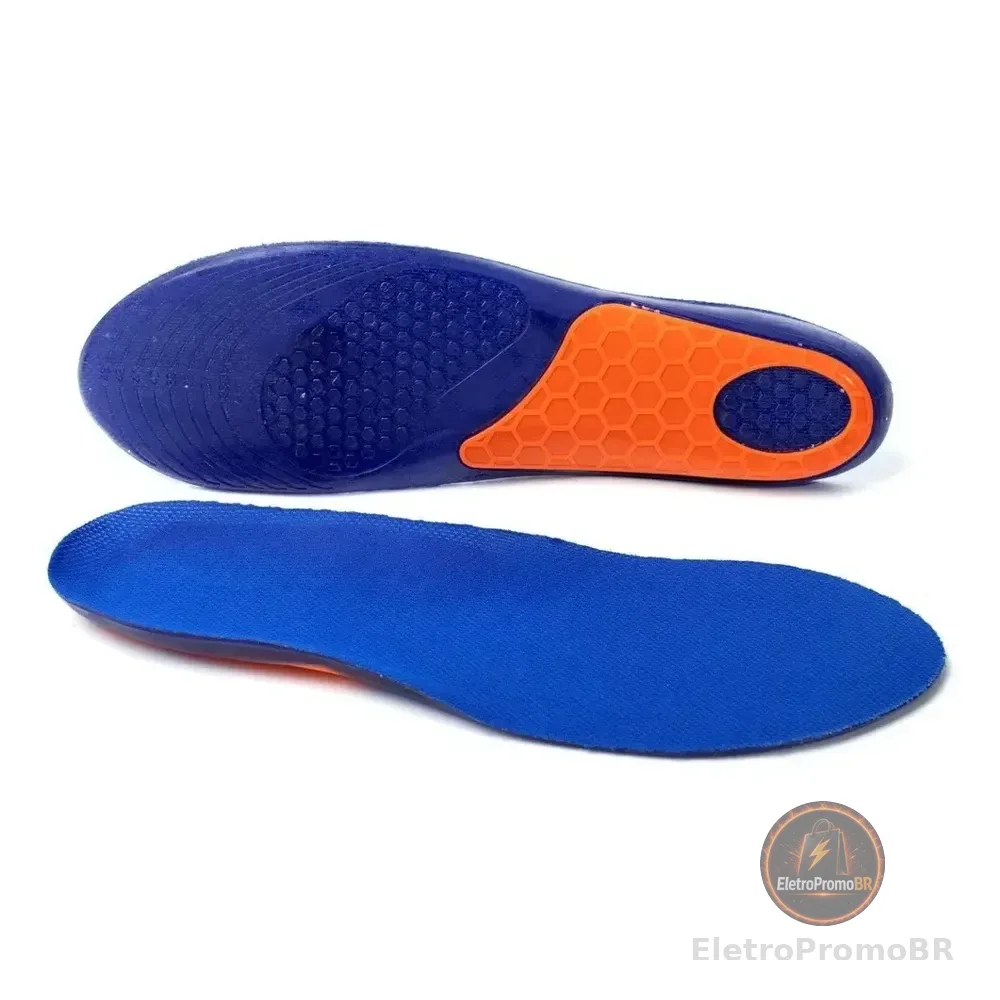 Palmilha Ortopédica Muvin De Gel Termoplástico Para Fascite Plantar, Amortecimento E Conforto Para Caminhada E Esportes  Azul 36 Ao 43