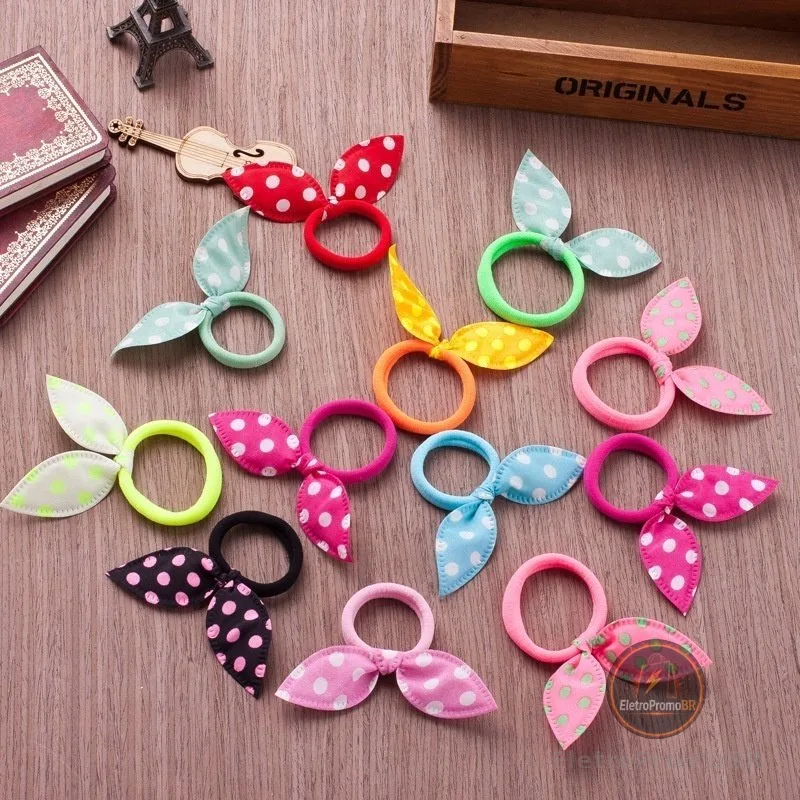 Kit 96 Xuxinha com lacinho / Schrunchies De Cabelos Infantil e Adulto Cores Sortidas Prendedor / Amarrador de Cabelo