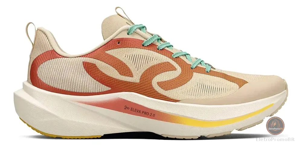 Tenis Olympikus Corre Vento 3 Leve Corrida Velocidade Marrom Amarelado Mesh 39 Br