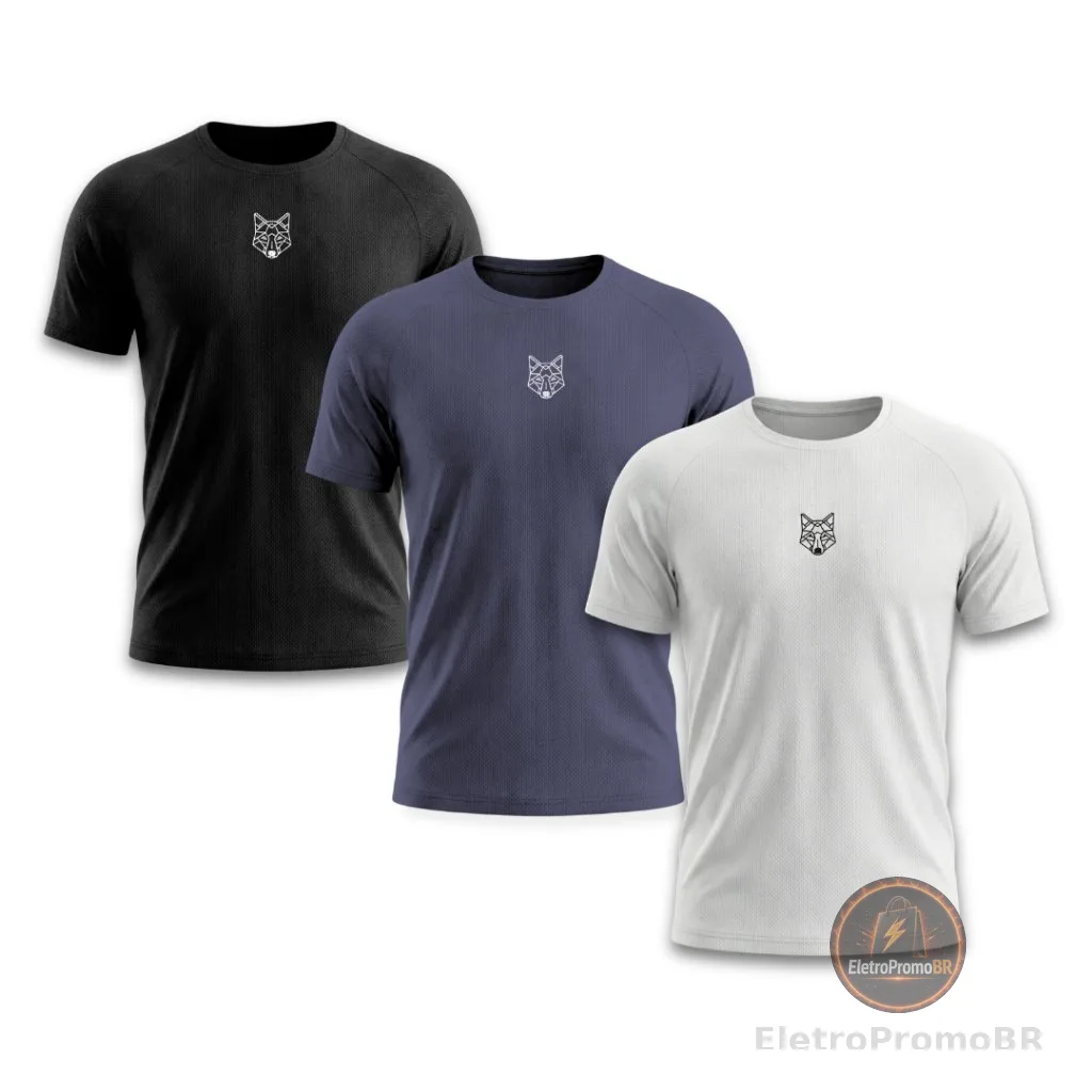 Kit 3 Camisetas Dry Masculina Treino Academia Alpha