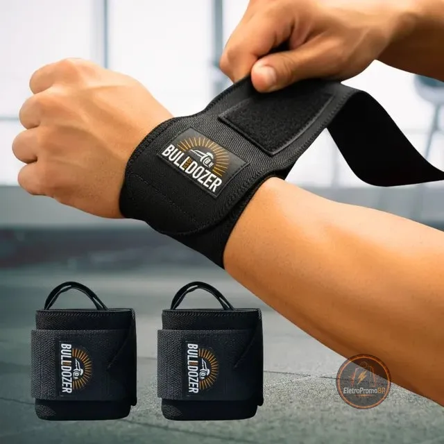 Par Munhequeira Elástica Pro Compressão Ajustável Musculação