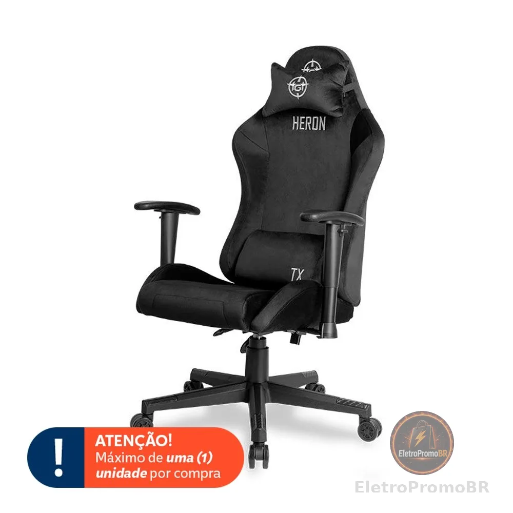 Cadeira Gamer TGT Heron TX Tecido, Preto, TGT-HRTX-FB03