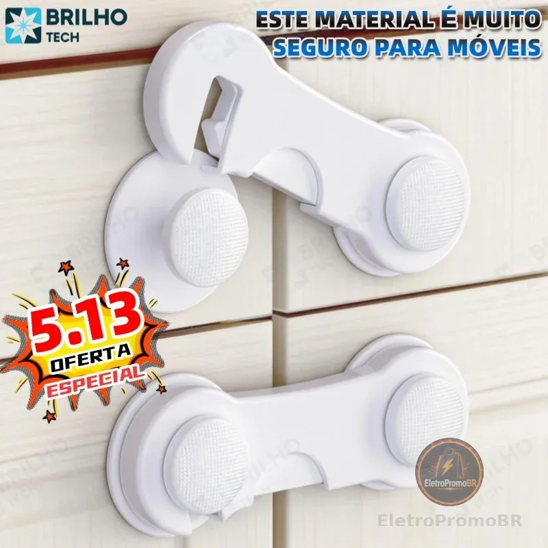 Kit 10 Travas Para Gaveta Porta Armário Segurança Bebê - Opção de cores