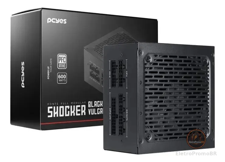Fonte Gamer Shocker Full Modular 600w 80 Plus Pcyes