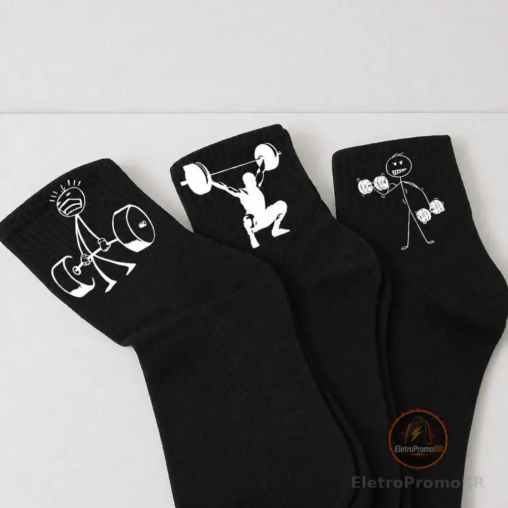 Kit 3 Pares De Meia Academia Treino Flork Cross Fit Maromba Preto Un
