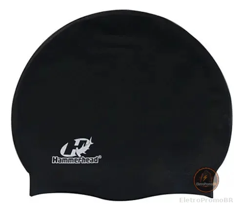 Touca Natação Silicone Lisa Grande Xl Hammerhead Preto Desenho do Liso
