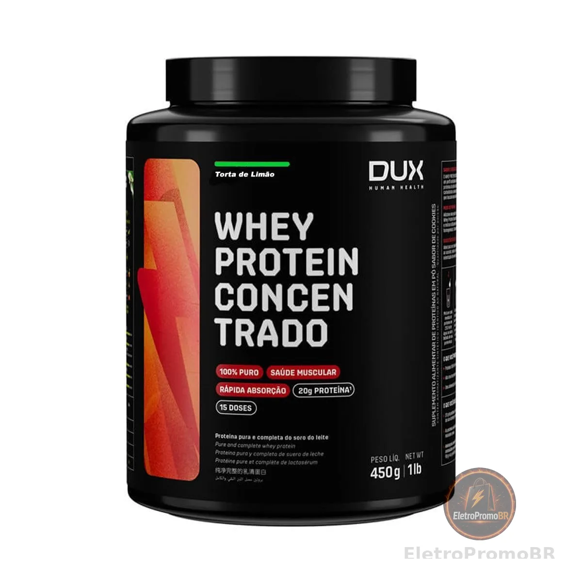Dux - Whey Protein Concentrado - 450g - Torta de Limão
