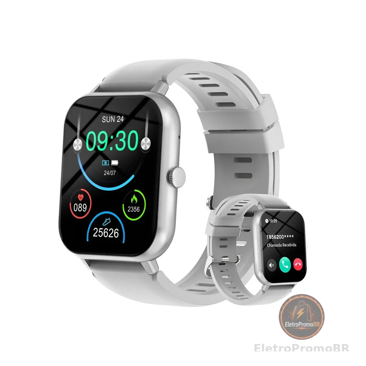 Bettdow SmartWatch, relogio smartwatch feminino com 1.83" Ecrã tátil, à prova d'água IP67, Recebimento de Notificações, relogio masculino com 100+ Modos Esportivos Faz e Recebe Ligações (Prata)
