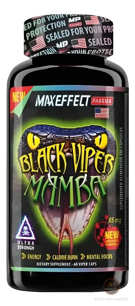 Termogênico Black Viper Mamba 60 Cápsulas | Maxeffect Pharma Sem Sabor
